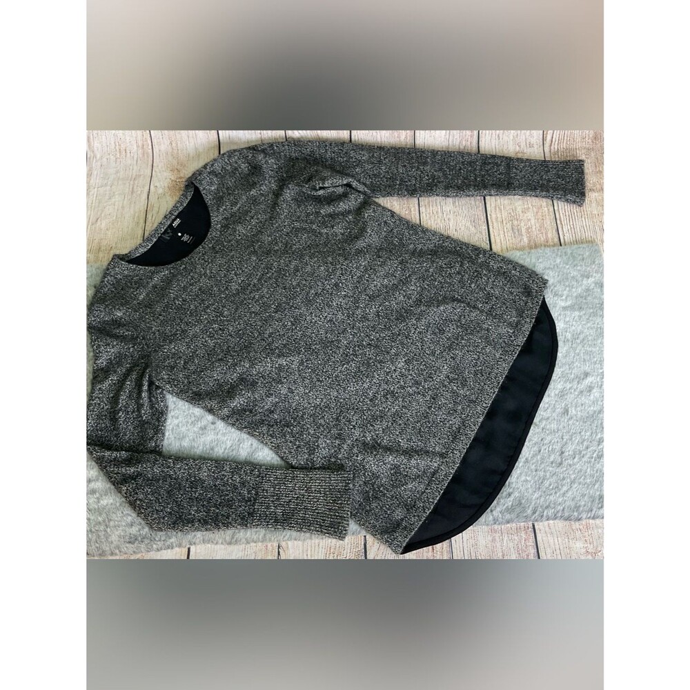 AQUA Cashmere Heathered Gray Top Size XS